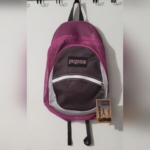 Jansport mesh pink and Grey backpack NWT